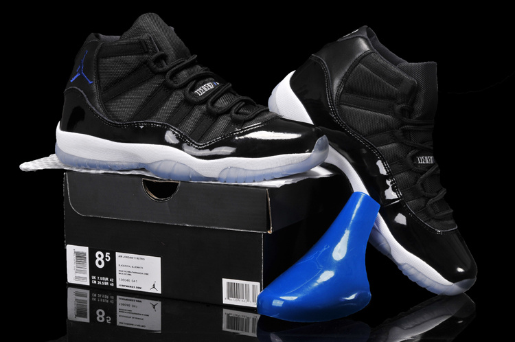 Air Jordan 11 Mens Shoes Black/White/Blue Online